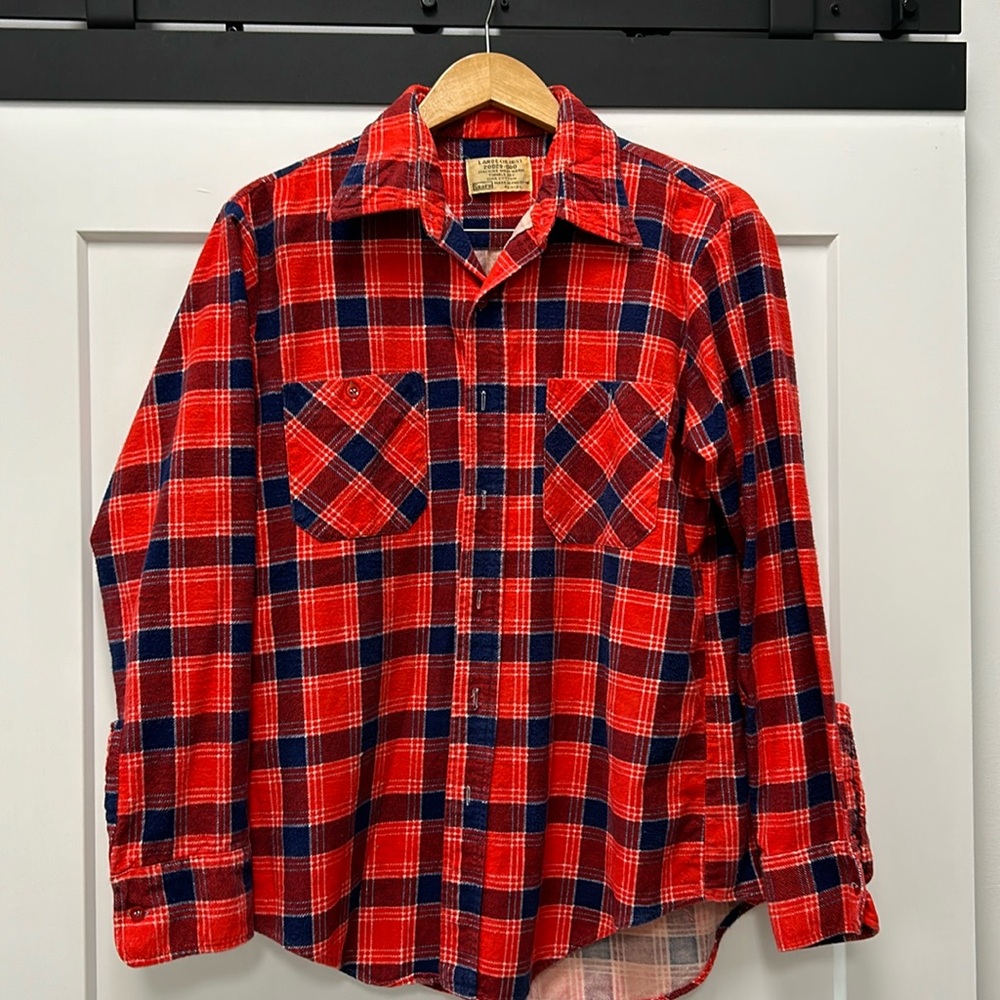Vintage Sears 80s/90s Plaid Flannel Red/Blue